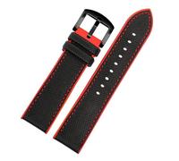 ewgrkba Compatible con Casio PROTREK Mountain Climbing PRW-60/PRW-70/Y50Y/30 Correa de nailon de 23mm con parte inferior de goma for reloj, pulsera for hombre(A2-black bucke)