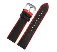 ewgrkba Compatible con Casio PROTREK Mountain Climbing PRW-60/PRW-70/Y50Y/30 Correa de nailon de 23mm con parte inferior de goma for reloj, pulsera for hombre(A2-silver bucke)