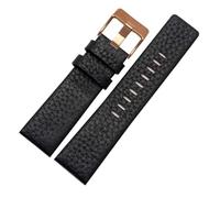 ewgrkba Compatible con correa de reloj Diesel DZ7333 DZ7348 DZ4318 de cuero genuino 22mm 24mm 26mm 28mm 30mm negro blanco marrón rojo correa de reloj(Black rose gold,24mm)