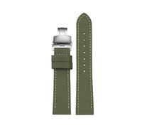 ewgrkba Compatible con Tissot Hamilton Citizen Breitling IWC correa de reloj de cuero de nailon for hombre correa de reloj de lona pulsera de 21 20mm 22mm(B-green-silver,23mm)