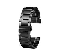 ewgrkba Correa de 20 mm y 22 mm compatible con Hamilton Khaki Aviation Field, correa de acero inoxidable y metal for reloj de hombre, pulsera con hebilla plegable, correa de malla.(G20-02 Black,22mm)