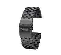 ewgrkba Correa de 20 mm y 22 mm compatible con Hamilton Khaki Aviation Field, correa de acero inoxidable y metal for reloj de hombre, pulsera con hebilla plegable, correa de malla.(76 Black,20mm)