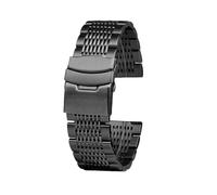ewgrkba Correa de 20 mm y 22 mm compatible con Hamilton Khaki Aviation Field, correa de acero inoxidable y metal for reloj de hombre, pulsera con hebilla plegable, correa de malla.(95 Black,22mm)