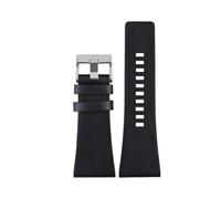 ewgrkba Correa de cuero Compatible con correa de reloj Diesel DZ7406 DZ7408 DZ4280 DZ4343 22mm 24mm 26mm 28mm 30mm 32mm 34mm pulsera for hombre(Black silver clasp,28mm)