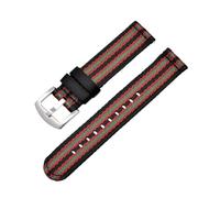 ewgrkba Correa de nailon de 18mm, 20mm, 22mm y 24mm for Samsung Galaxy Watch Active2, pulsera de lona de 40mm y 44mm Gear S2 Active2 Huawei(Black red green S,24mm)