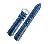 ewgrkba Correa de reloj compatible con pulsera Cartier Serie Globo Azul Correa de reloj de piel de vaca de primera capa Pulsera de cuero con interfaz convexa femenina(Blue silver pin,18-11mm)