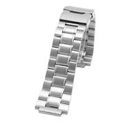 ewgrkba Correa de reloj de acero inoxidable sólido Compatible con Timex T2N720 T2N721 T2N739 Correa de reloj Pulsera negra plateada Correa de reloj de metal de 24 * 16 mm(Silver Safety buckle)