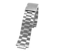 ewgrkba Correa de reloj de acero inoxidable sólido Compatible con Timex T2N720 T2N721 T2N739 Correa de reloj Pulsera negra plateada Correa de reloj de metal de 24 * 16 mm(Silver fold buckle)