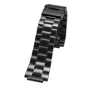 ewgrkba Correa de reloj de acero inoxidable sólido Compatible con Timex T2N720 T2N721 T2N739 Correa de reloj Pulsera negra plateada Correa de reloj de metal de 24 * 16 mm(Black Safety buckle)