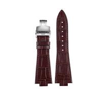 ewgrkba Correa de reloj de cuero de vaca de 26 * 12mm Compatible con Tissot PRX Series 40MM T137.407/T137.410 reemplazo de moda informal for hombres + herramientas(Brown silver buckle)