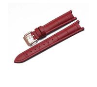 ewgrkba Correa de reloj de cuero genuino compatible con Vivienne Westwood Mujer Correa de reloj con interfaz cóncava suave y cómoda Pulsera de 18 mm(Dark Red-Rose-K1)