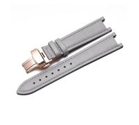 ewgrkba Correa de reloj de cuero genuino compatible con Vivienne Westwood Mujer Correa de reloj con interfaz cóncava suave y cómoda Pulsera de 18 mm(Gray-Rose-B1)