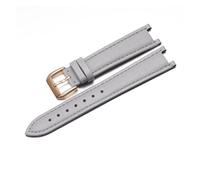 ewgrkba Correa de reloj de cuero genuino compatible con Vivienne Westwood Mujer Correa de reloj con interfaz cóncava suave y cómoda Pulsera de 18 mm(Gray-rose gold)