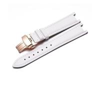 ewgrkba Correa de reloj de cuero genuino compatible con Vivienne Westwood Mujer Correa de reloj con interfaz cóncava suave y cómoda Pulsera de 18 mm(White-Rose-B1)