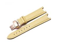 ewgrkba Correa de reloj de cuero genuino compatible con Vivienne Westwood Mujer Correa de reloj con interfaz cóncava suave y cómoda Pulsera de 18 mm(Yellow-Rose-B1)