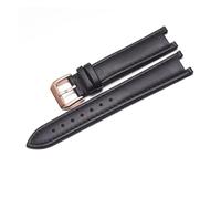 ewgrkba Correa de reloj de cuero genuino compatible con Vivienne Westwood Mujer Correa de reloj con interfaz cóncava suave y cómoda Pulsera de 18 mm(Black-Rose-K1)