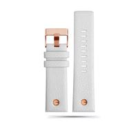 ewgrkba Correa de reloj de cuero genuino de 22 mm, 24 mm, 26 mm, 27 mm, 28 mm, 30 mm, compatible con correa de reloj diésel DZ7257 1657 4323 4318 7313, correa for hombres y mujeres(White rose buckle,2