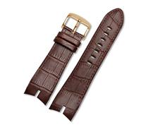 ewgrkba Correa de reloj de cuero genuino de 26 mm compatible con Roger Dubuis compatible con la correa de reloj de la serie EXCALIBUR Esfera de 42 mm RDDBEX0405 Accesorios for hombres(Brown gold)