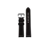 ewgrkba Correa de reloj de cuero XL de longitud extendida 140 + 90 mm compatible con la correa de reloj Panerai DIESEL 20 22 mm 24 mm Correa de cuero Crazy Horse hecha a mano(Black silver clasp,20mm)