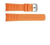 ewgrkba Correa de reloj de goma curva original for hombre, compatible con Mido Multifort TV M049.526 Sport Watchband, correa de silicona verde y azul de liberación rápida.(Orange-silver)