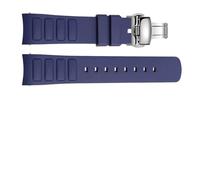 ewgrkba Correa de reloj de goma curva original for hombre, compatible con Mido Multifort TV M049.526 Sport Watchband, correa de silicona verde y azul de liberación rápida.(A-Blue-silver)