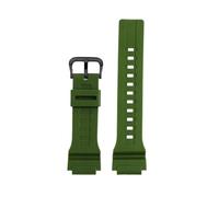 ewgrkba Correa de reloj de goma de 18 mm y 20 mm compatible con Casio MCW-200H/AE1500WH, correa de reloj con junta convexa, accesorios deportivos.(Green-Black,MCW-200H-20mm)