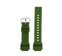 ewgrkba Correa de reloj de goma de 18 mm y 20 mm compatible con Casio MCW-200H/AE1500WH, correa de reloj con junta convexa, accesorios deportivos.(Green-silver,MCW-200H-20mm)