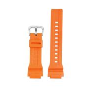 ewgrkba Correa de reloj de goma de 18 mm y 20 mm compatible con Casio MCW-200H/AE1500WH, correa de reloj con junta convexa, accesorios deportivos.(Orange-silver,MCW-200H-20mm)