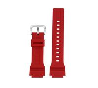 ewgrkba Correa de reloj de goma de 18 mm y 20 mm compatible con Casio MCW-200H/AE1500WH, correa de reloj con junta convexa, accesorios deportivos.(Red-silver,MCW-200H-20mm)