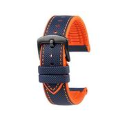 ewgrkba Correa de reloj de goma de nailon, pulsera de silicona de 20 mm y 22 mm, compatible con correa de reloj con hebilla de mariposa Omega, compatible conCompatible con Citizen(Blue orange black,21