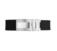 ewgrkba Correa de reloj de goma de silicona con extremo curvo, negra, verde, azul, 20 mm, 21 mm, compatible con correa de rol RX Daytona Submariner GMT Explorer 2(Noir,20mm silver buckle)