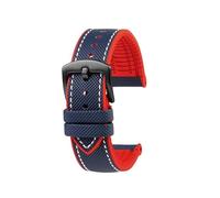 ewgrkba Correa de reloj de goma y nailon de 20mm, 22mm, 23mm y 24mm, pulsera de silicona con hebilla de mariposa, correa de reloj Compatible con Breitling Omega(Blue red black,23mm)