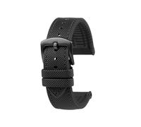 ewgrkba Correa de reloj de goma y nailon de 20mm, 22mm, 23mm y 24mm, pulsera de silicona con hebilla de mariposa, correa de reloj Compatible con Breitling Omega(Black black buckle,21mm)