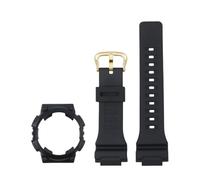 ewgrkba Correa de reloj de resina, compatible con Casio AQ-S810W, pulsera de silicona modificada for hombre, juego de bisel y accesorios.(Black-Gold)