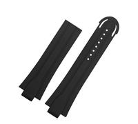 ewgrkba Correa de reloj de silicona de goma for deportes de buceo Compatible con ORIS 7730 Serie 7740 Boca elevada 24 * 12 mm Correa de reloj for hombres PULSERA de acero inoxidable(Black-no clasp)