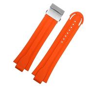ewgrkba Correa de reloj de silicona de goma for deportes de buceo Compatible con ORIS 7730 Serie 7740 Boca elevada 24 * 12 mm Correa de reloj for hombres PULSERA de acero inoxidable(Orange-silver)