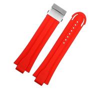 ewgrkba Correa de reloj de silicona de goma for deportes de buceo Compatible con ORIS 7730 Serie 7740 Boca elevada 24 * 12 mm Correa de reloj for hombres PULSERA de acero inoxidable(Red-silver)