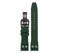 ewgrkba Correa de reloj Fluororubber FKM compatible con IWC PILOT Mark Portugal Correa de reloj 20 mm 21 mm 22 mm Pulsera negra Correa de muñeca verde de liberación rápida(Green black,22mm)