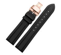 ewgrkba Correa de reloj Fluororubber Pulsera de goma de silicona de 21 mm y 22 mm compatible con relojes S-eiko L-ongines R-olex Correa de reloj deportivo de marca(J19-03 black rose,19mm)