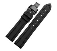 ewgrkba Correa de reloj Fluororubber Pulsera de goma de silicona de 21 mm y 22 mm compatible con relojes S-eiko L-ongines R-olex Correa de reloj deportivo de marca(J19-03 black black,20mm)