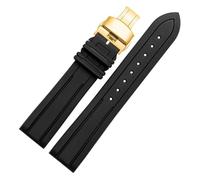 ewgrkba Correa de reloj Fluororubber Pulsera de goma de silicona de 21 mm y 22 mm compatible con relojes S-eiko L-ongines R-olex Correa de reloj deportivo de marca(J19-03 black gold,19mm)