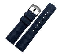 ewgrkba Correa de reloj Fluororubber Pulsera de goma de silicona de 21 mm y 22 mm compatible con relojes S-eiko L-ongines R-olex Correa de reloj deportivo de marca(J19-04 blue black,19mm)