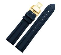 ewgrkba Correa de reloj Fluororubber Pulsera de goma de silicona de 21 mm y 22 mm compatible con relojes S-eiko L-ongines R-olex Correa de reloj deportivo de marca(J19-03 blue gold,20mm)
