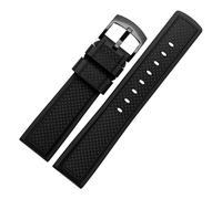 ewgrkba Correa de reloj Fluororubber Pulsera de goma de silicona de 21 mm y 22 mm compatible con relojes S-eiko L-ongines R-olex Correa de reloj deportivo de marca(J19-04 black black,20mm)