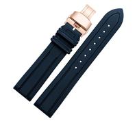 ewgrkba Correa de reloj Fluororubber Pulsera de goma de silicona de 21 mm y 22 mm compatible con relojes S-eiko L-ongines R-olex Correa de reloj deportivo de marca(J19-03 blue rose,20mm)
