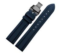 ewgrkba Correa de reloj Fluororubber Pulsera de goma de silicona de 21 mm y 22 mm compatible con relojes S-eiko L-ongines R-olex Correa de reloj deportivo de marca(J19-03 blue black,19mm)