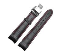 ewgrkba Correa de reloj for hombre con extremo curvo compatible con Citizen BL9002-37 05A BT0001-12E 01A Correa de reloj de cuero genuino con hebilla de mariposa 20 21 22 mm(BLACK WHITE,21mm)