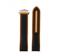 ewgrkba Correa de reloj trasera de silicona de goma nueva de 20 mm y 22 mm Correa de reloj de nailon compatible con Omega Seamaster 300 Speedmaster 8900 Planet Ocean Series(Black orange silver,20mm)