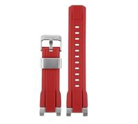 ewgrkba Correa de silicona compatible con Casio Immortal Bird MTG-B2000, correa deportiva de caucho for hombre, conector modificado, accesorios de pulsera.(Red steel buckle)