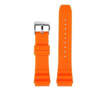 ewgrkba Correa de silicona de 22 mm compatible con CASIO MDV-106 MDV-107 MTP-VD01D Efr-303l Correa de reloj deportiva de buceo compatible con SKX007 SRP777J1(Orange silver buckle)
